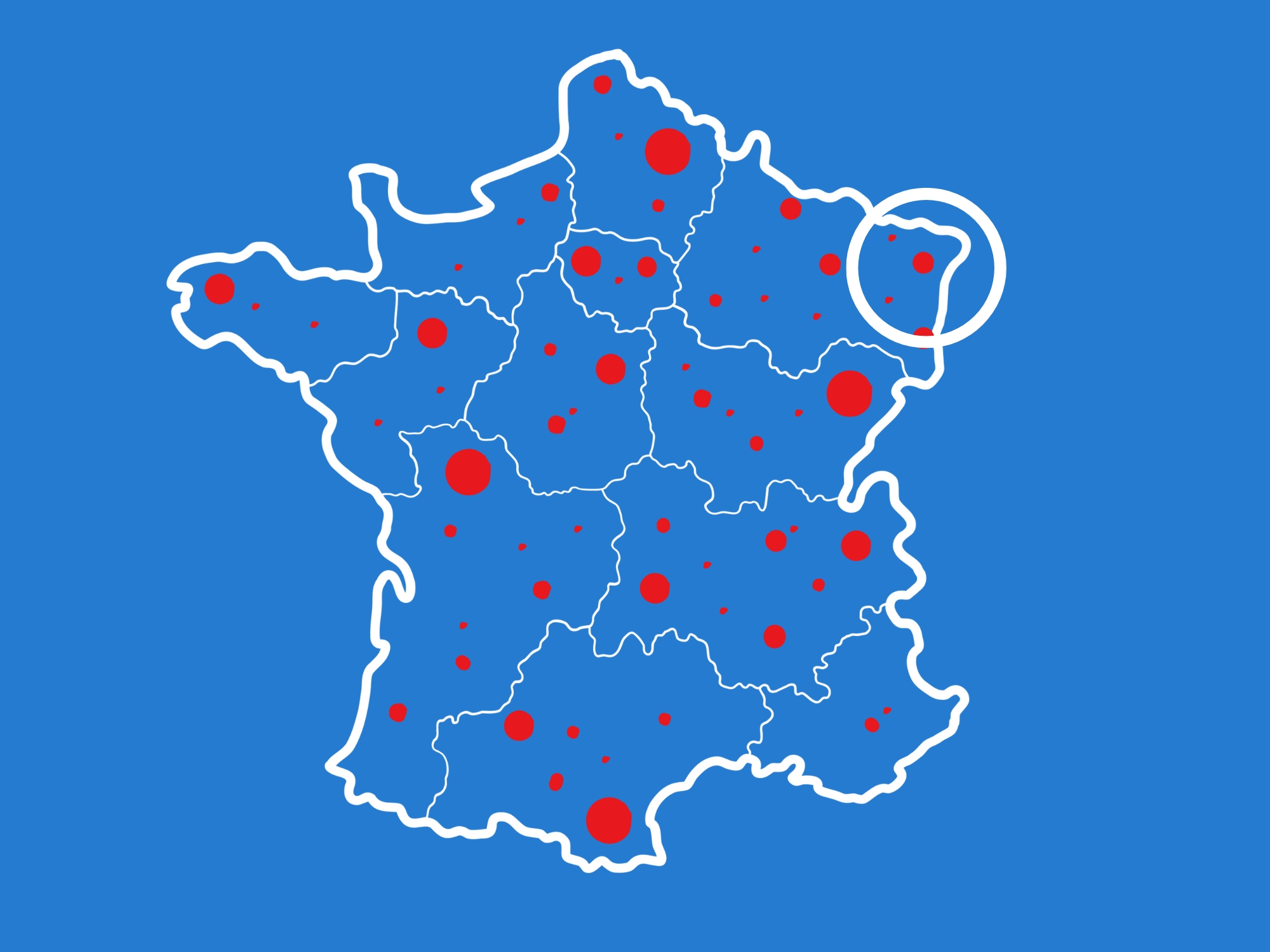 Carte des interventions en France